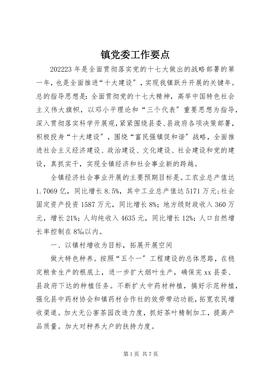 2023年镇党委工作要点.docx_第1页