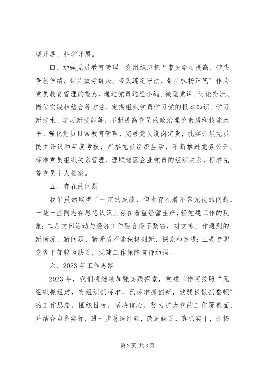 2023年街道辖区非公企业党支部工作总结.docx_第2页