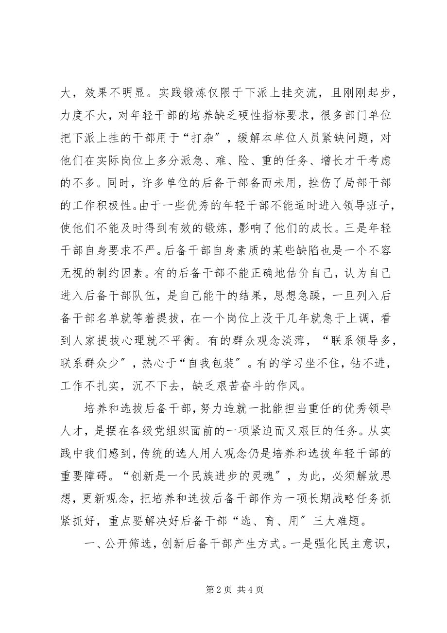 2023年加强事业单位后备干部培养选拔的思考.docx_第2页