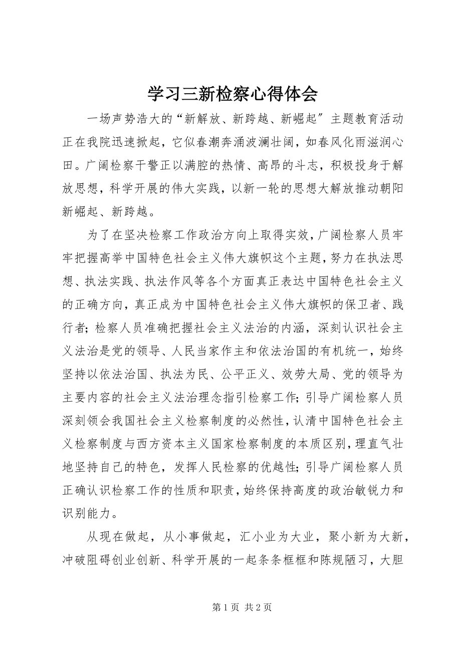 2023年学习三新检察心得体会.docx_第1页