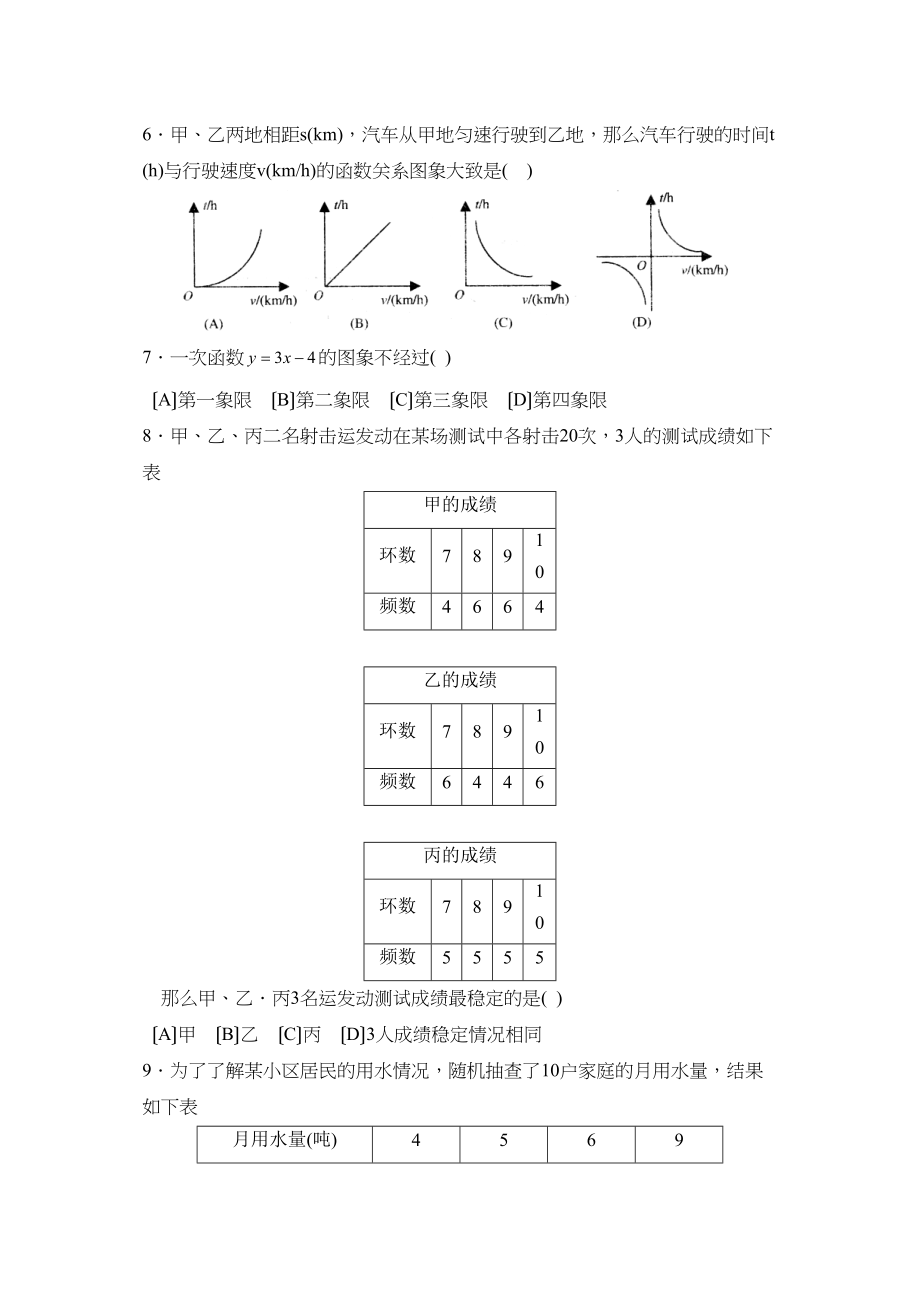 2023年度潍坊市高密第二学期八年级期末考试初中数学2.docx_第2页