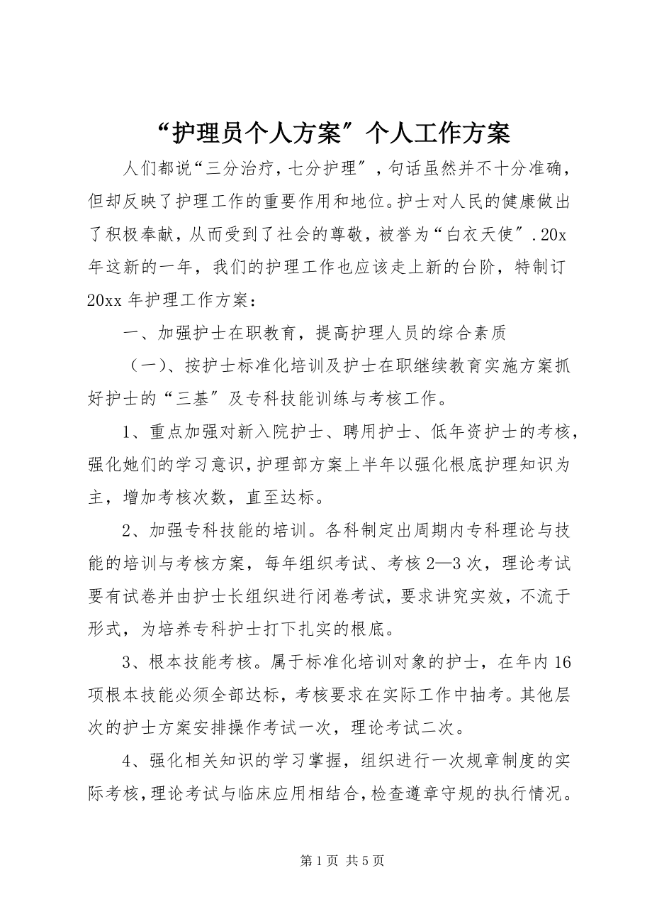 2023年护理员个人计划个人工作计划.docx_第1页