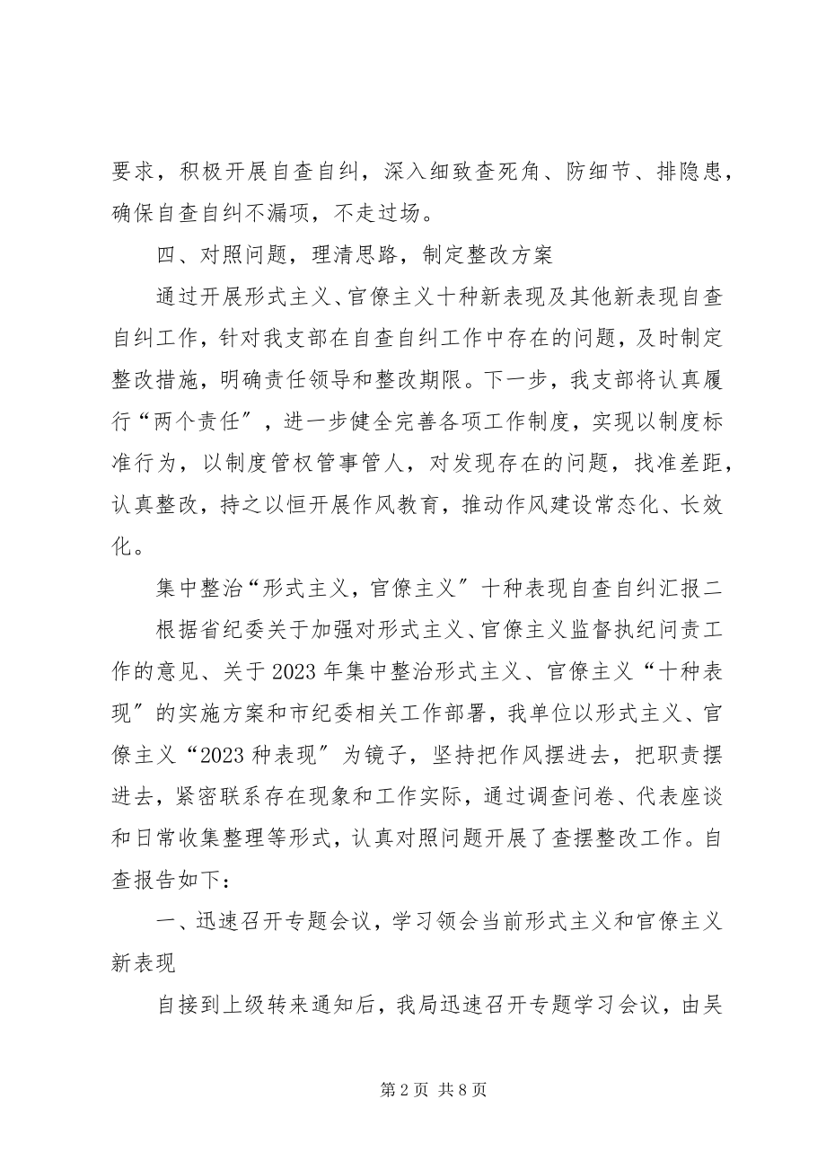 2023年集中整治“形式主义官僚主义”十种表现自查自纠汇报.docx_第2页