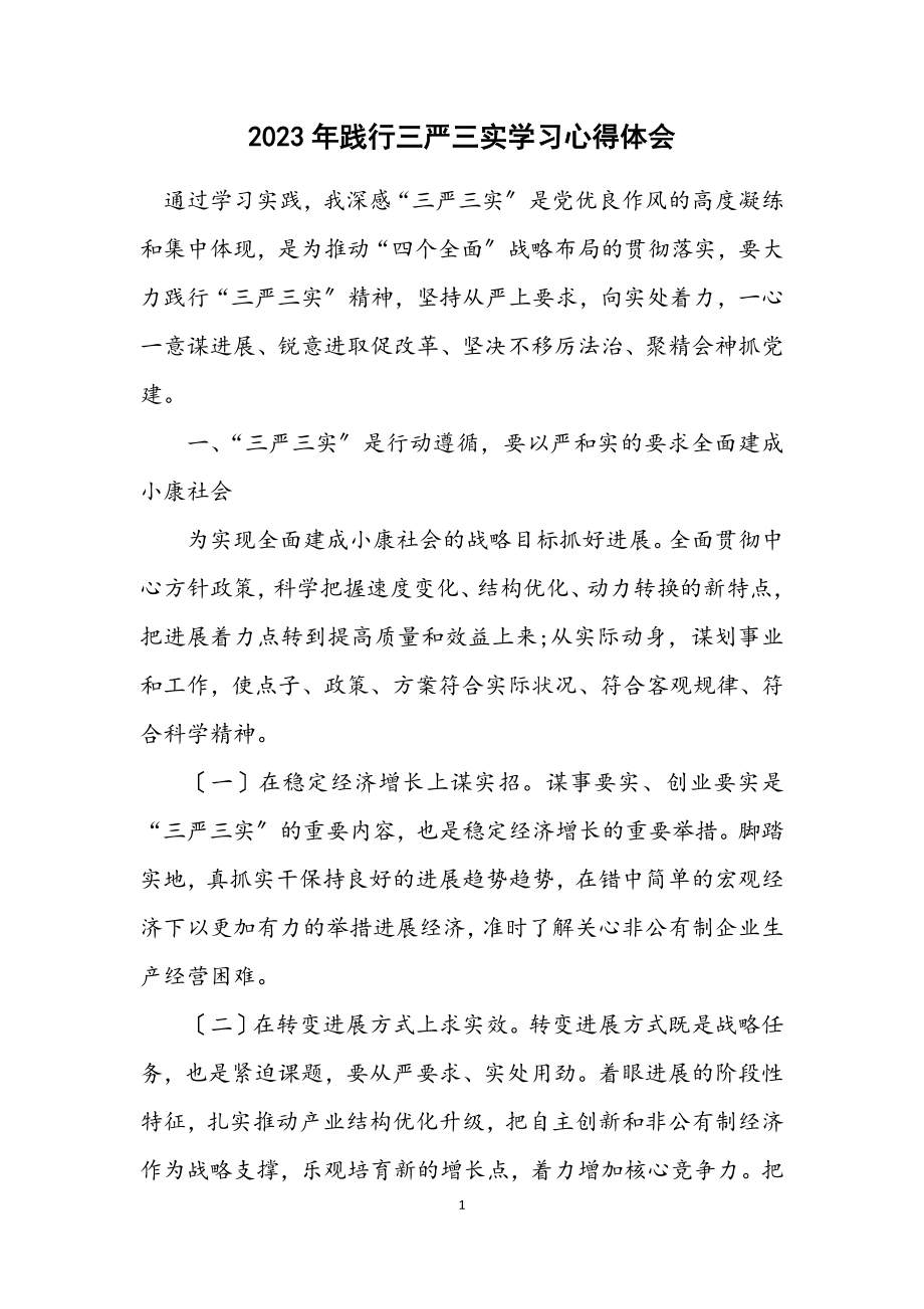 2023年践行三严三实学习心得体会.docx_第1页