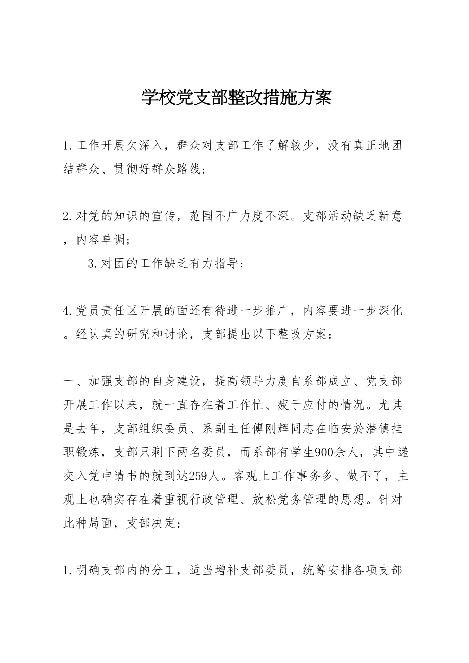 2023年学校党支部整改措施方案.doc_第1页