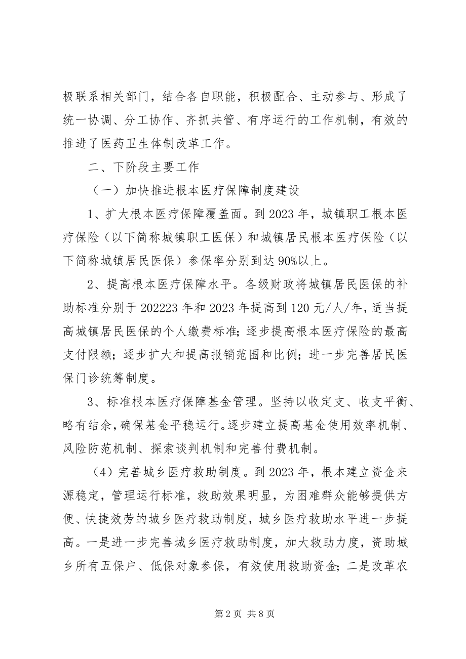 2023年医药卫生体制改革工作情况汇报.docx_第2页