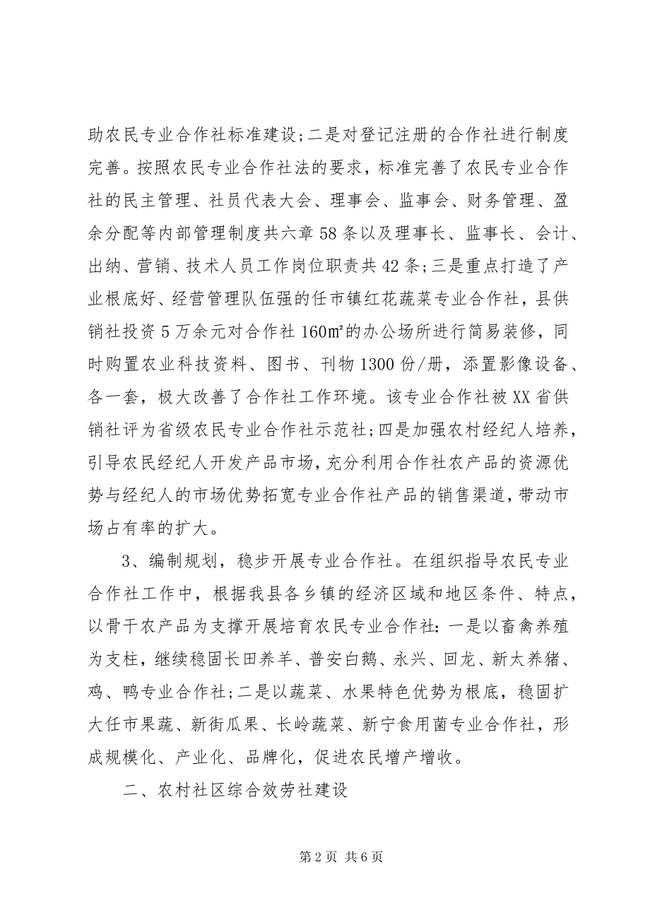 2023年供销社促进城乡统筹工作总结.docx_第2页