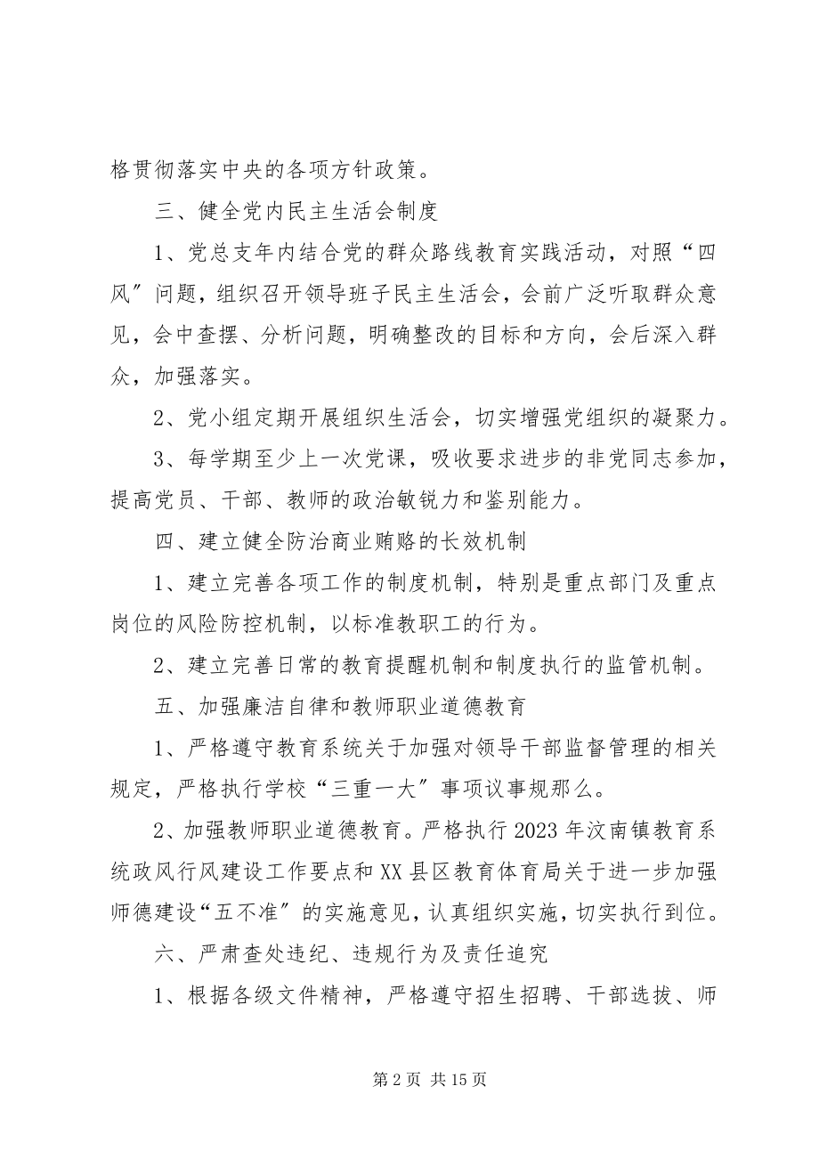 2023年学校党风廉政建设责任书.docx_第2页