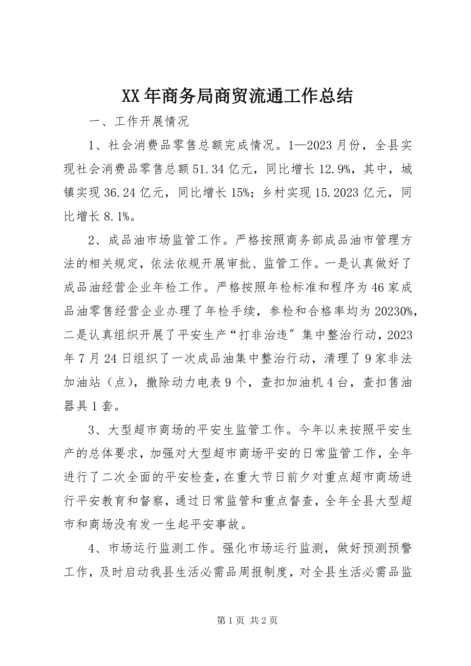 2023年商务局商贸流通工作总结.docx_第1页