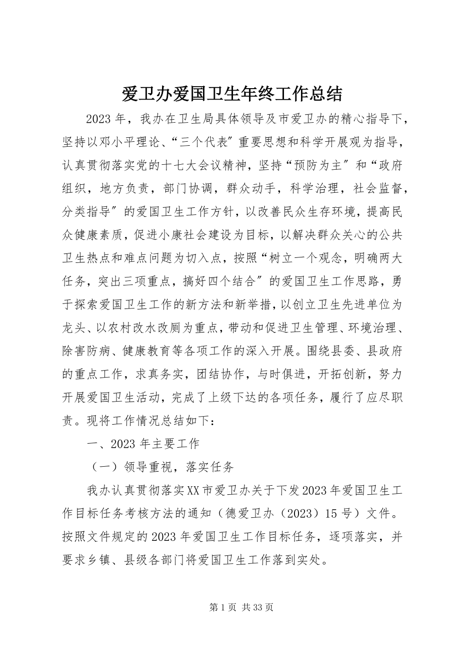 2023年爱卫办爱国卫生年终工作总结2新编.docx_第1页