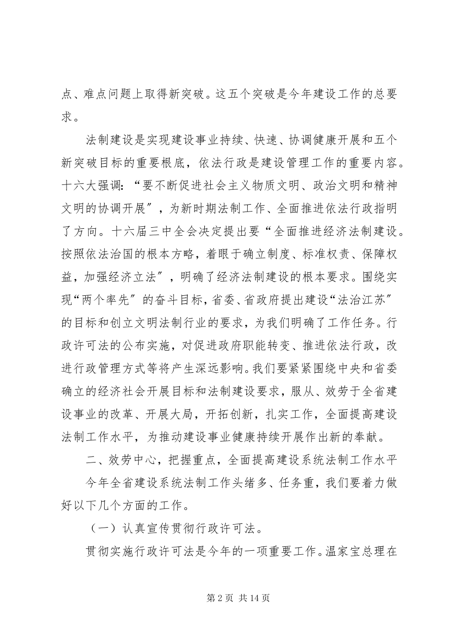 2023年在全省建设系统法制工作座谈会上的致辞.docx_第2页