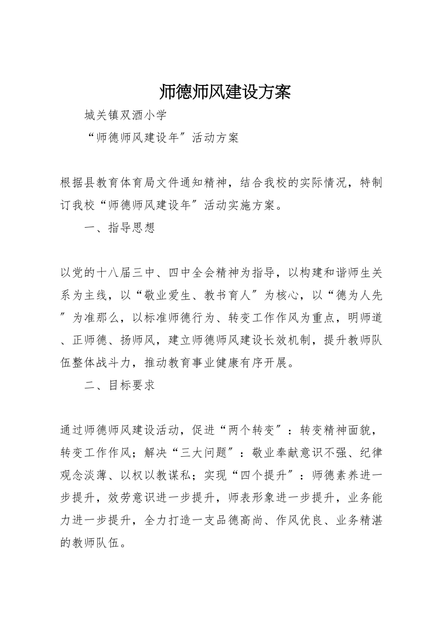 2023年师德师风建设方案 .doc_第1页