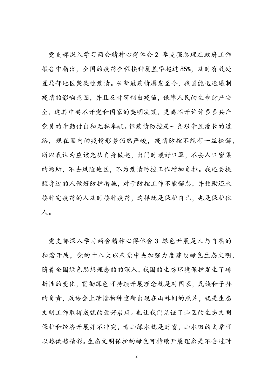 2023年党支部深入学习两会精神心得体会五篇.docx_第2页