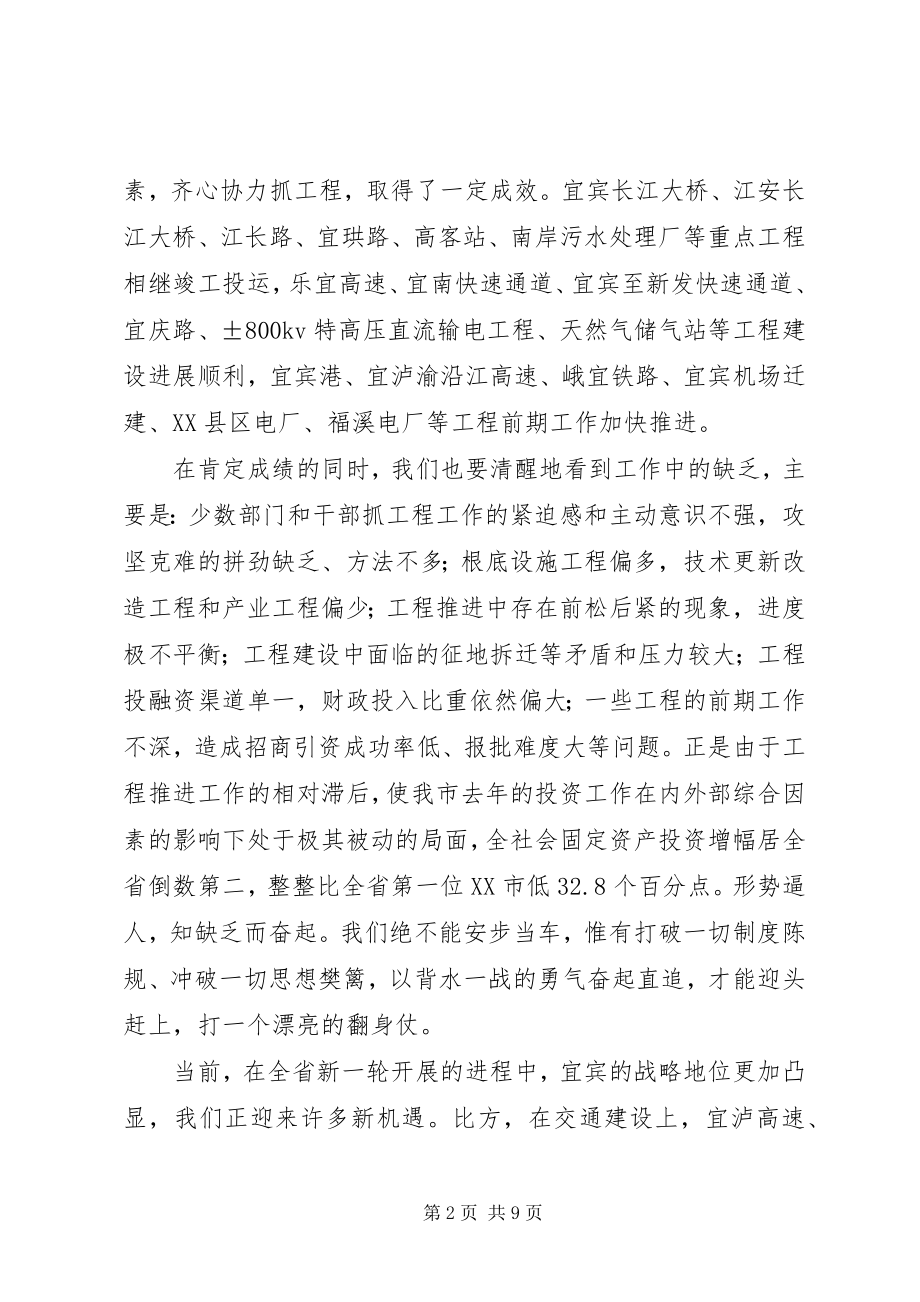 2023年在全市重点项目工作会议上的致辞.docx_第2页