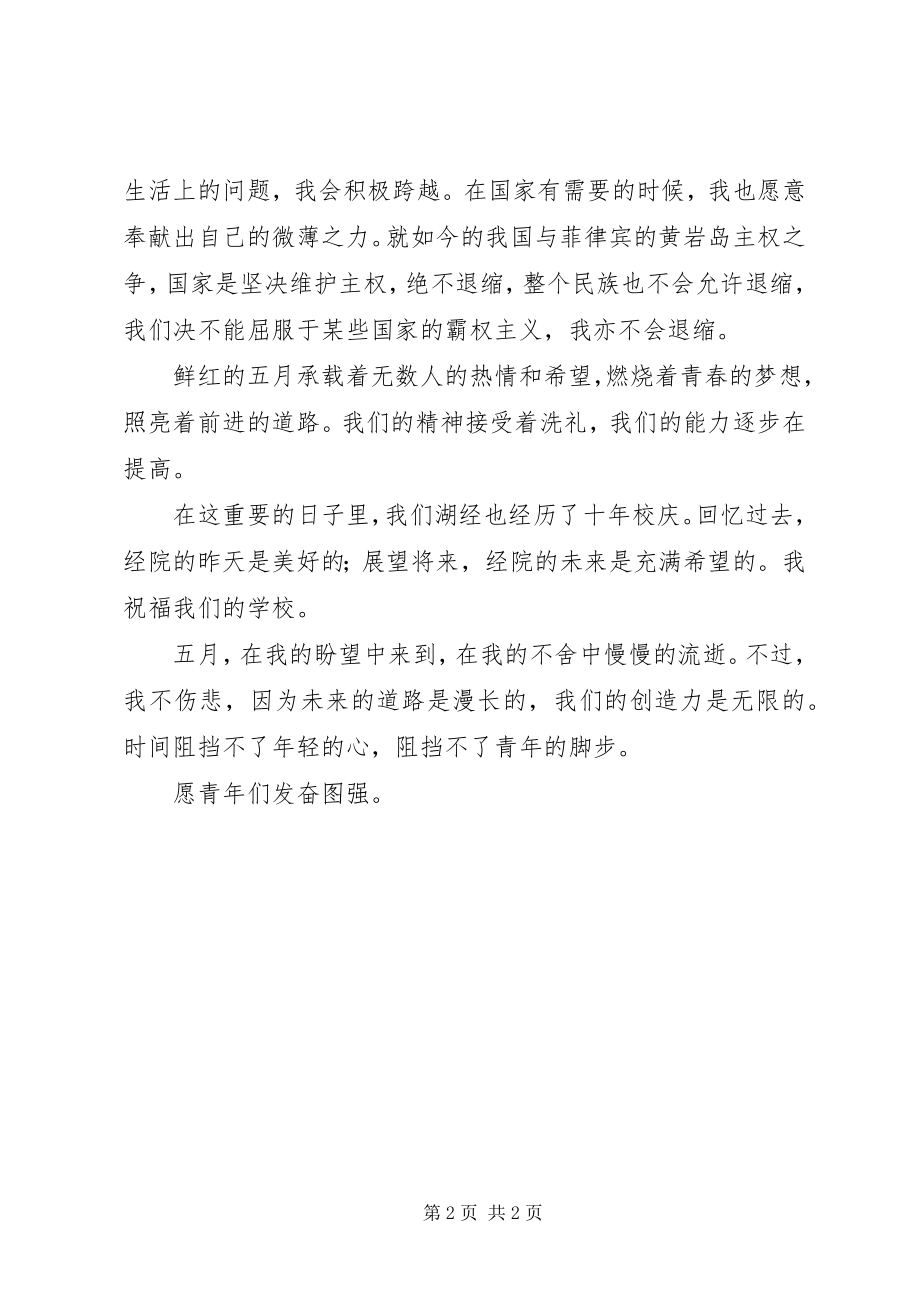 2023年思想汇报愿青年发奋图强.docx_第2页