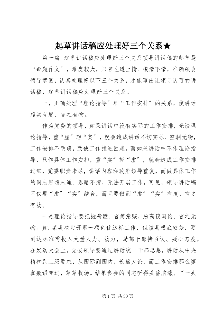 2023年起草致辞稿应处理好三个关系2.docx_第1页