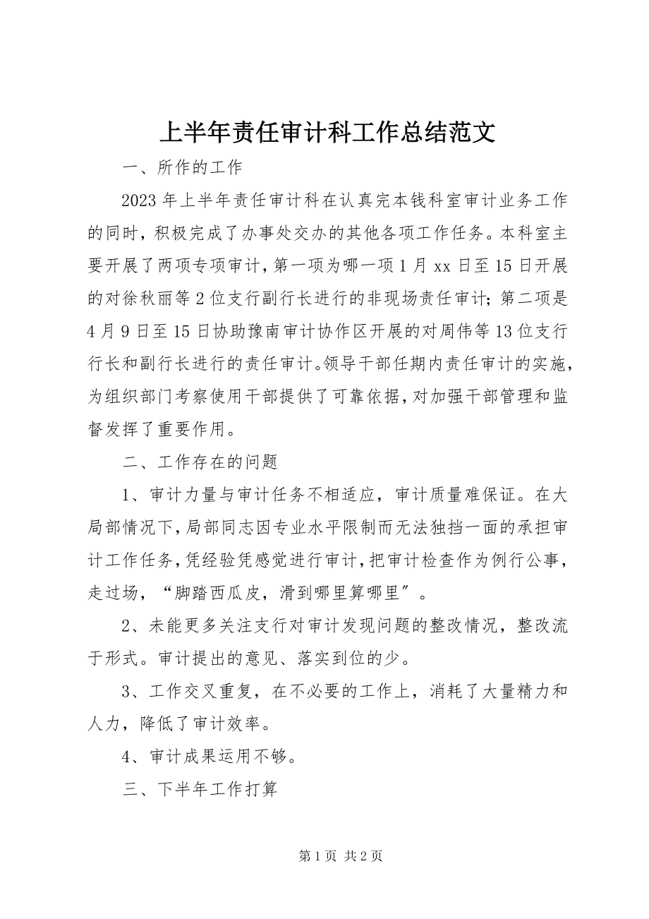 2023年上半年责任审计科工作总结.docx_第1页