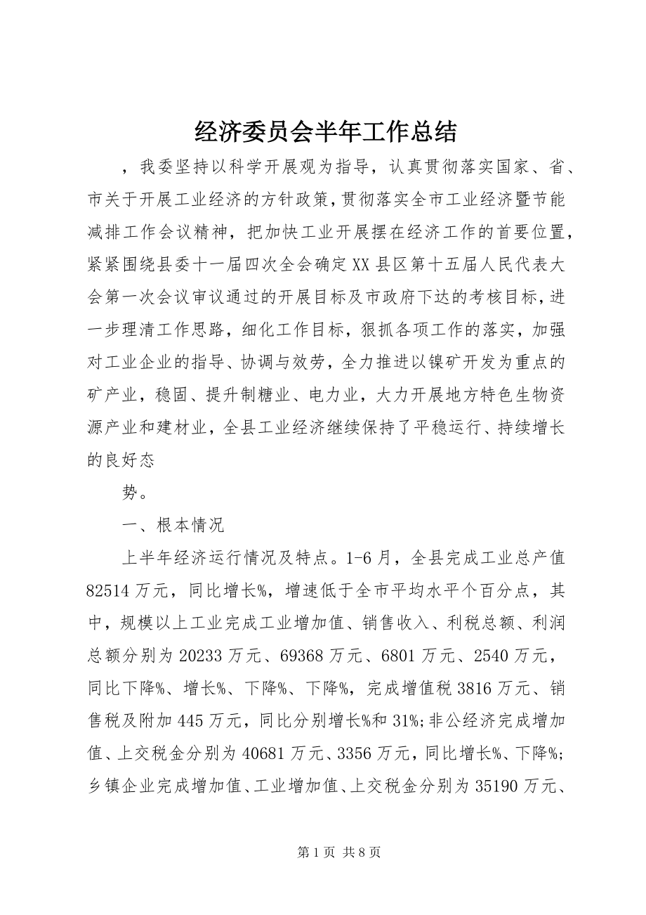 2023年经济委员会半工作总结.docx_第1页