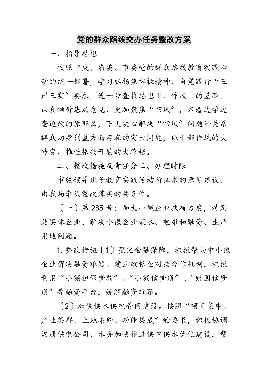 2023年党的群众路线交办任务整改方案范文.doc_第1页