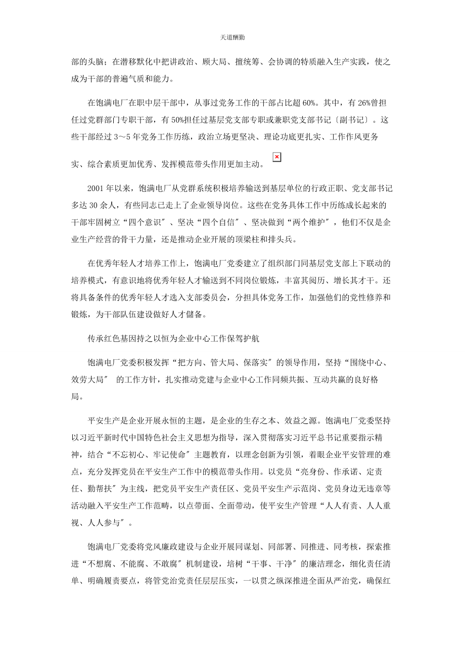 2023年传承红色基因加强党的建设筑牢企业发展基石.docx_第2页