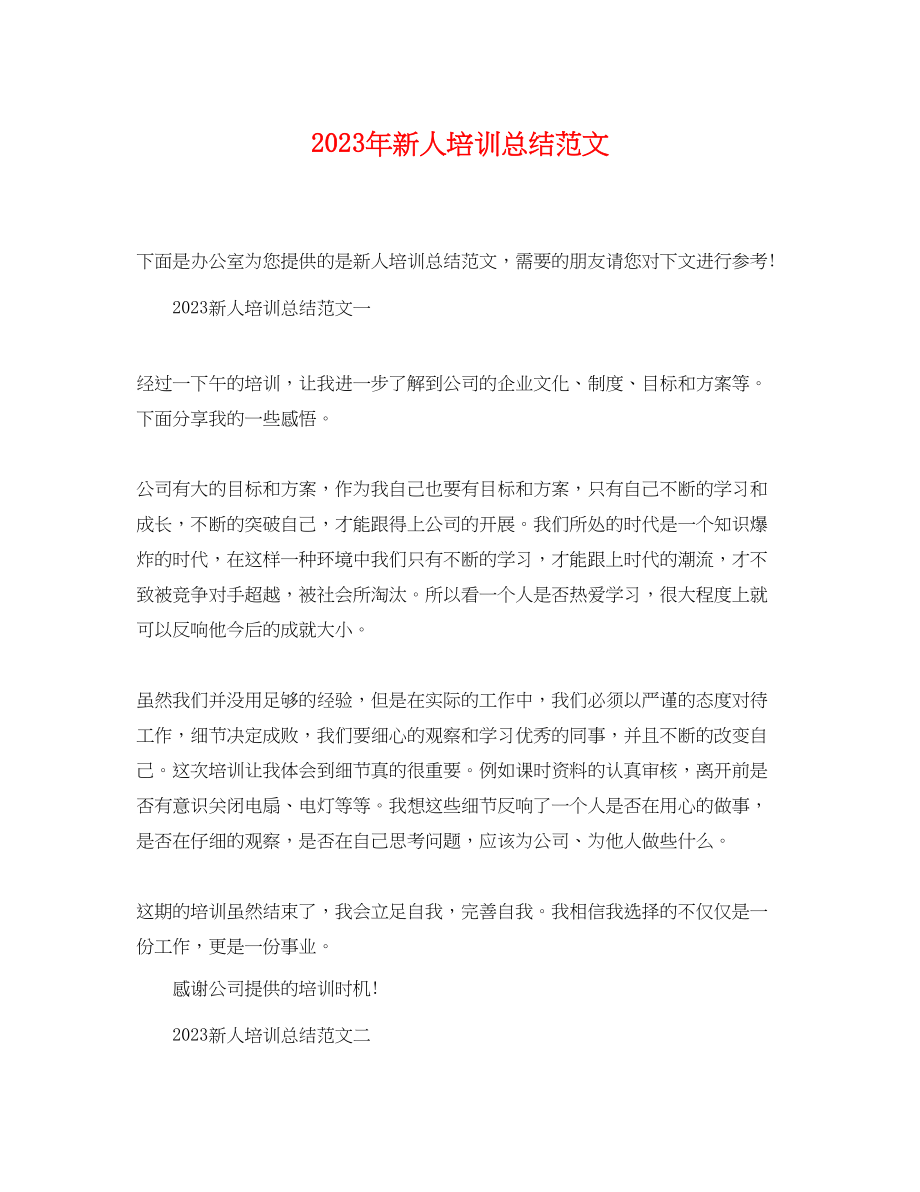 2023年新人培训总结.docx_第1页