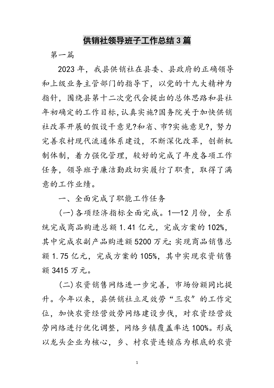 2023年供销社领导班子工作总结3篇范文.doc_第1页