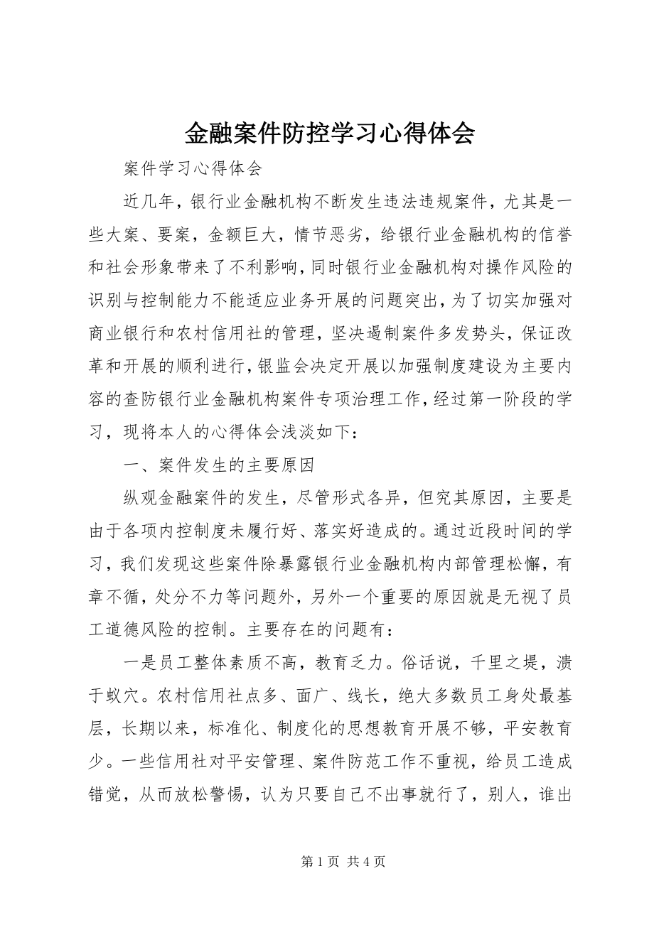 2023年金融案件防控学习心得体会.docx_第1页