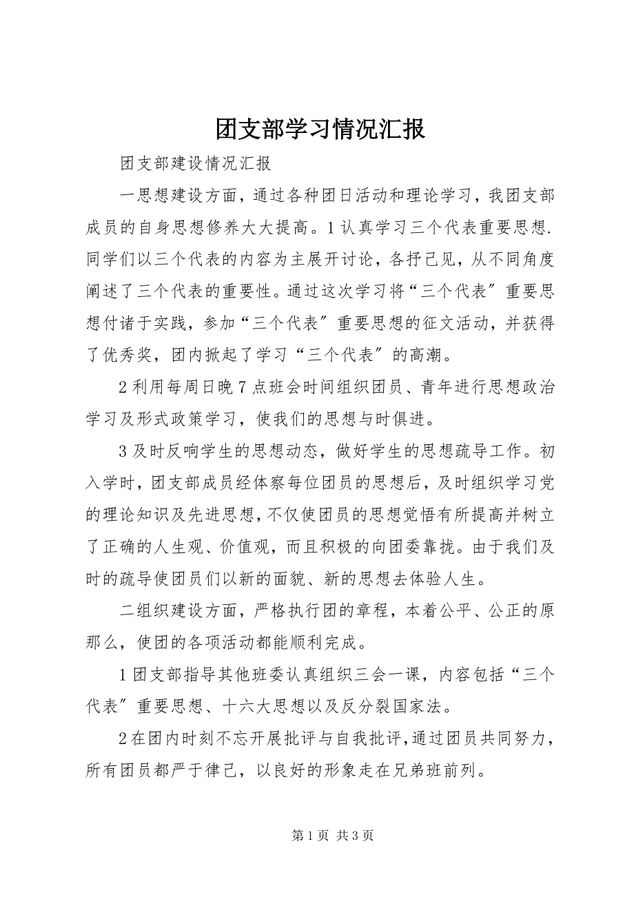 2023年团支部学习情况汇报.docx_第1页