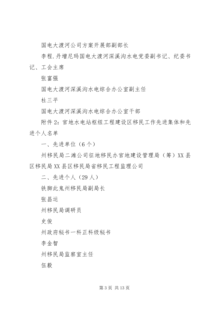 2023年表彰官地水电站枢纽工程建设区和深溪沟水电站移民工作先进集体.docx_第3页