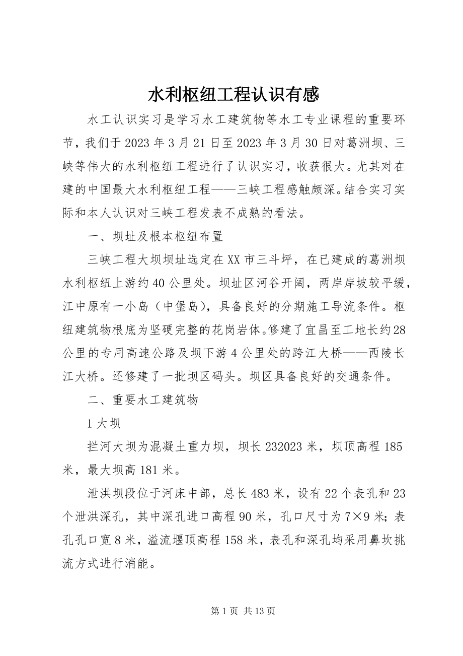 2023年水利枢纽工程认识有感.docx_第1页