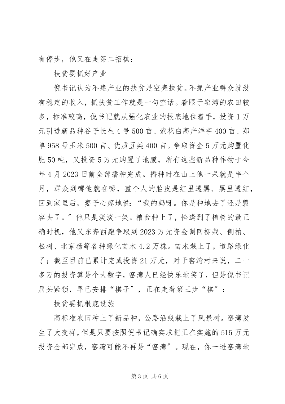 2023年给力扶贫的乡镇党委书记—镇党委书记扶贫开发个人事迹.docx_第3页