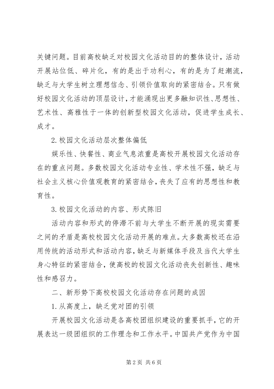 2023年宣传思想工作下的高校校园文化活动思考.docx_第2页