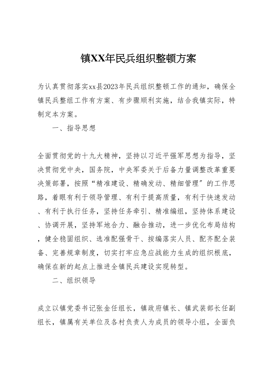 2023年镇民兵组织整顿方案.doc_第1页