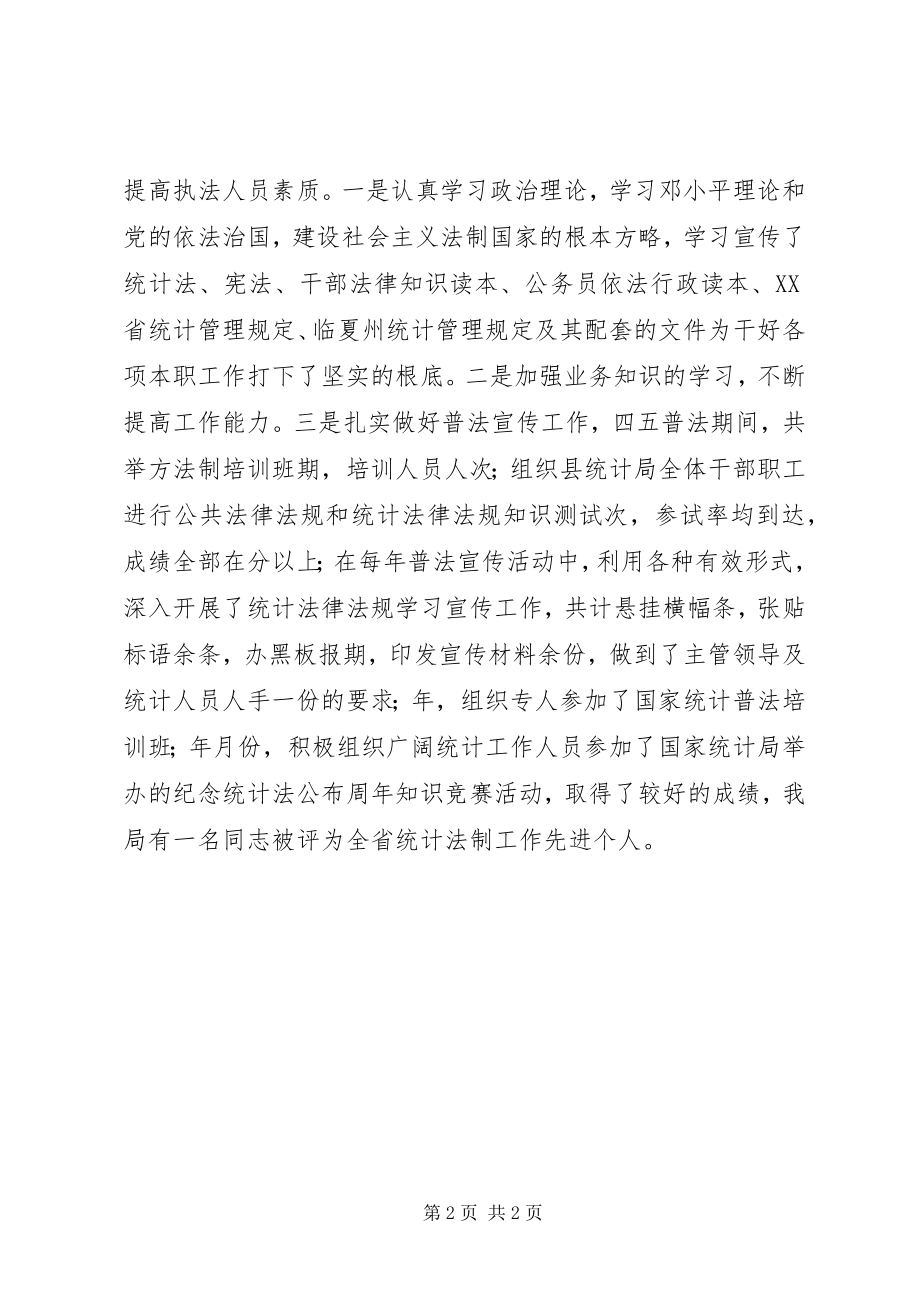 2023年统计法制年度工作的自我总结.docx_第2页