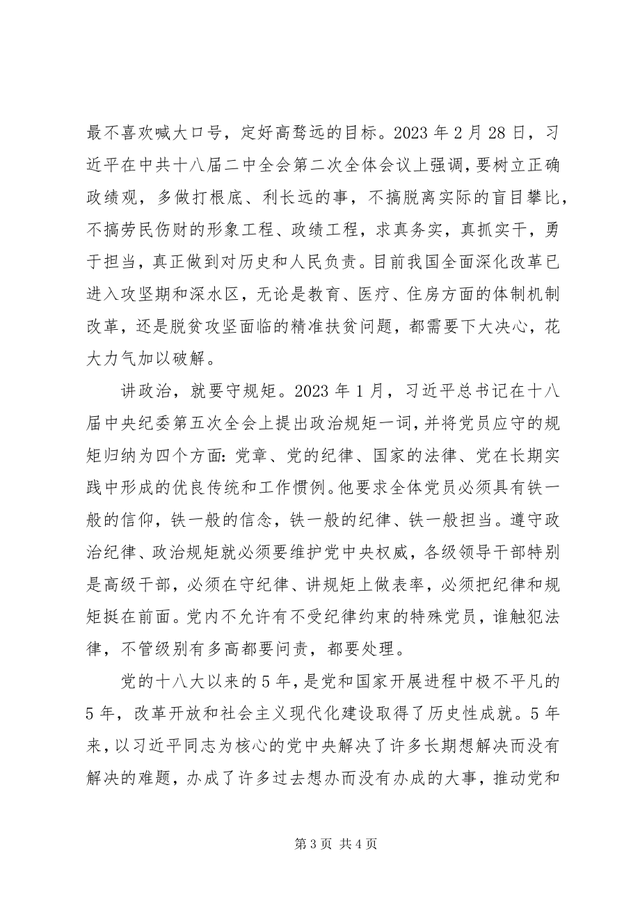 2023年学习十九大会议精神旗帜鲜明讲政治.docx_第3页