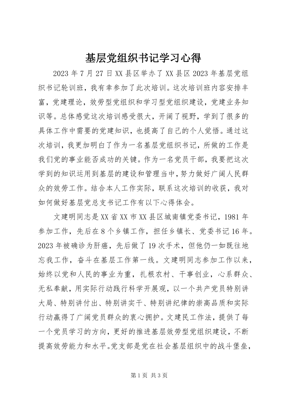 2023年基层党组织书记学习心得.docx_第1页