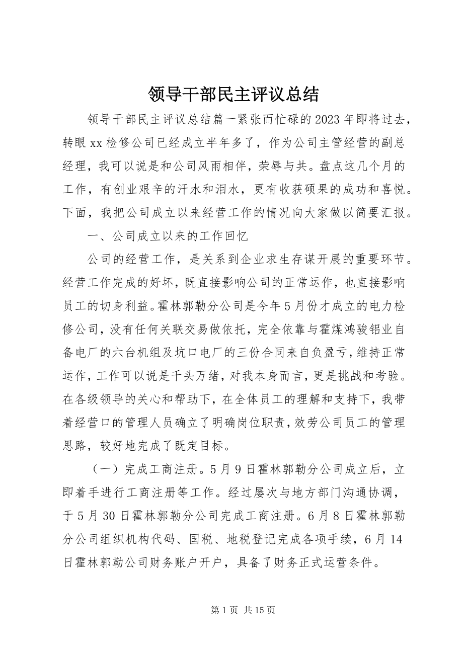 2023年领导干部民主评议总结.docx_第1页