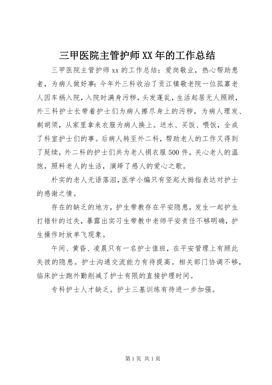 2023年三甲医院主管护师的工作总结2.docx_第1页