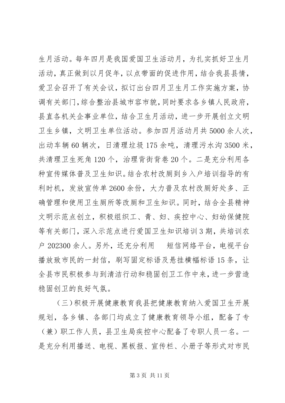 2023年巩固省级甲级卫生县城工作情况汇报.docx_第3页