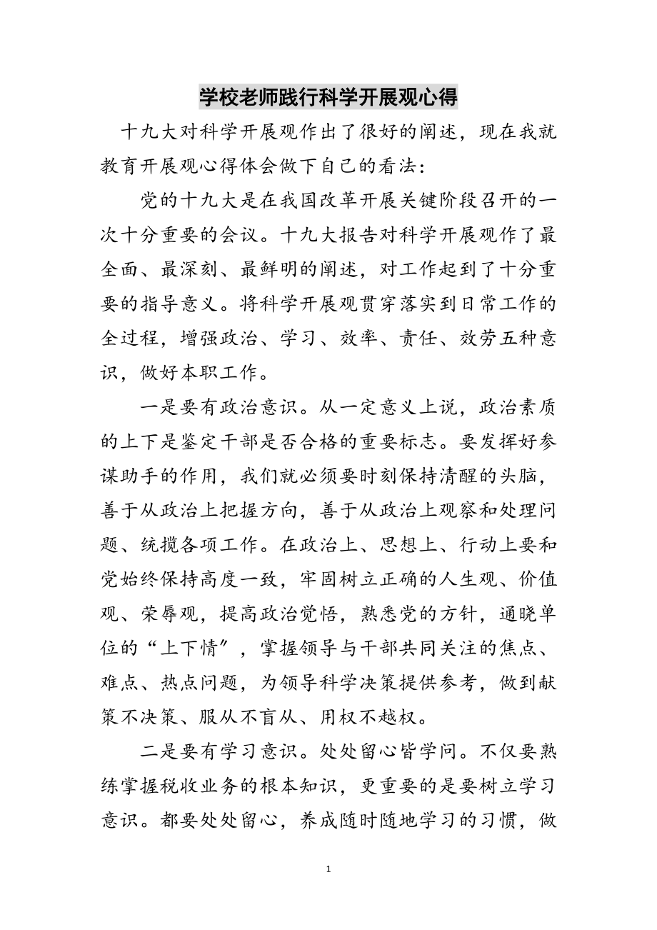 2023年学校老师践行科学发展观心得范文.doc_第1页