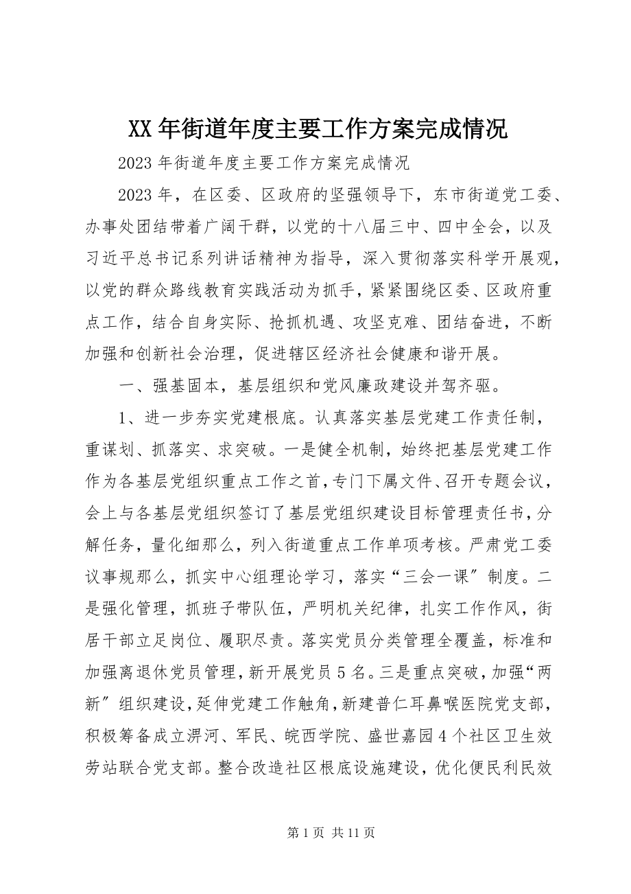 2023年街道度主要工作计划完成情况.docx_第1页