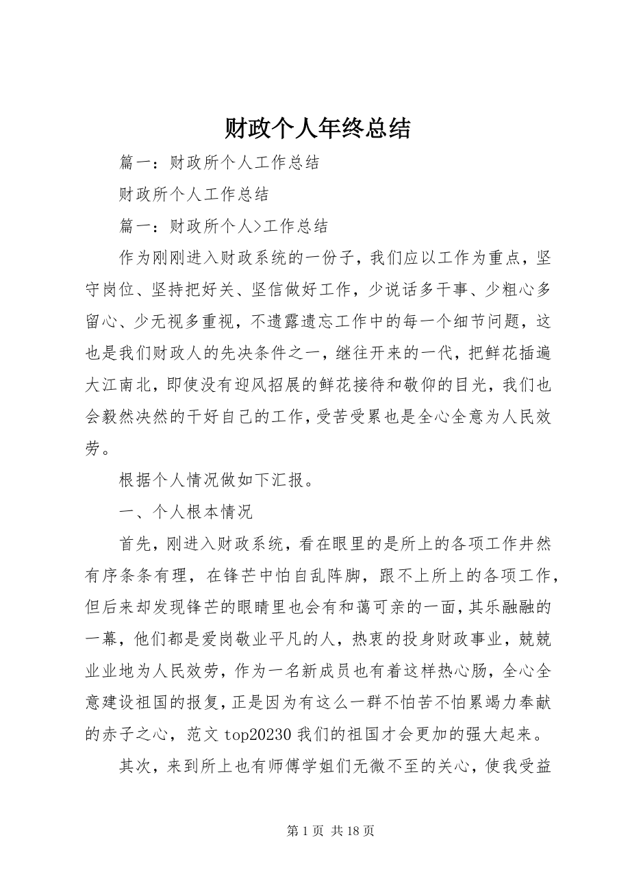 2023年财政个人年终总结.docx_第1页