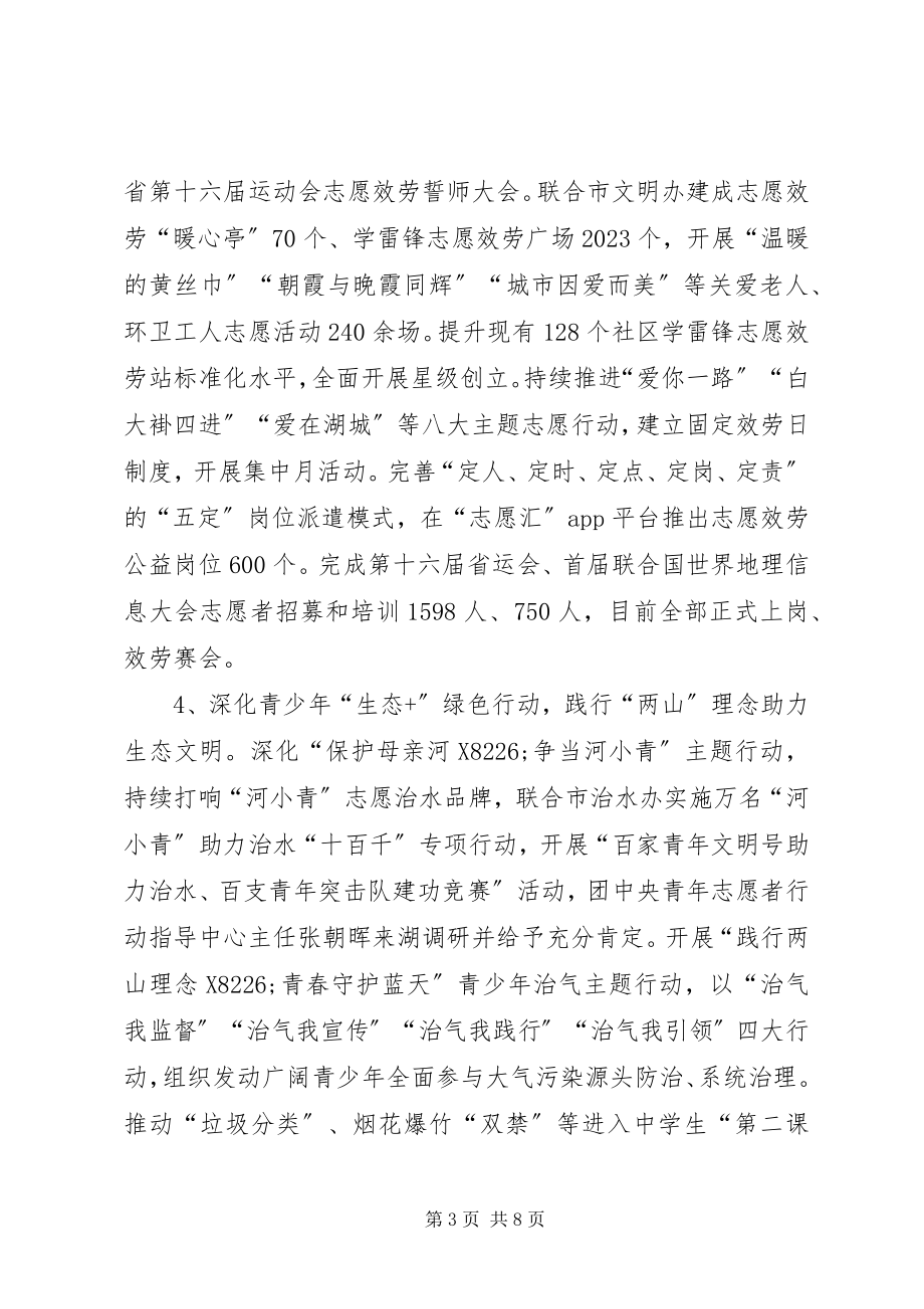 2023年团XX市委上半年工作总结及下半年工作计划.docx_第3页