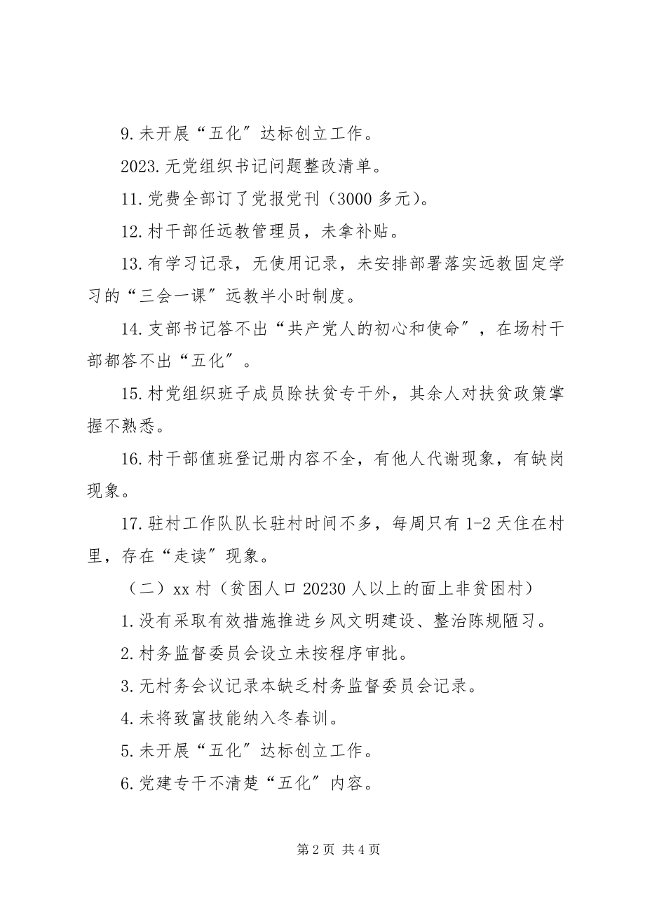 2023年上半年党建工作检查情况问题清单.docx_第2页