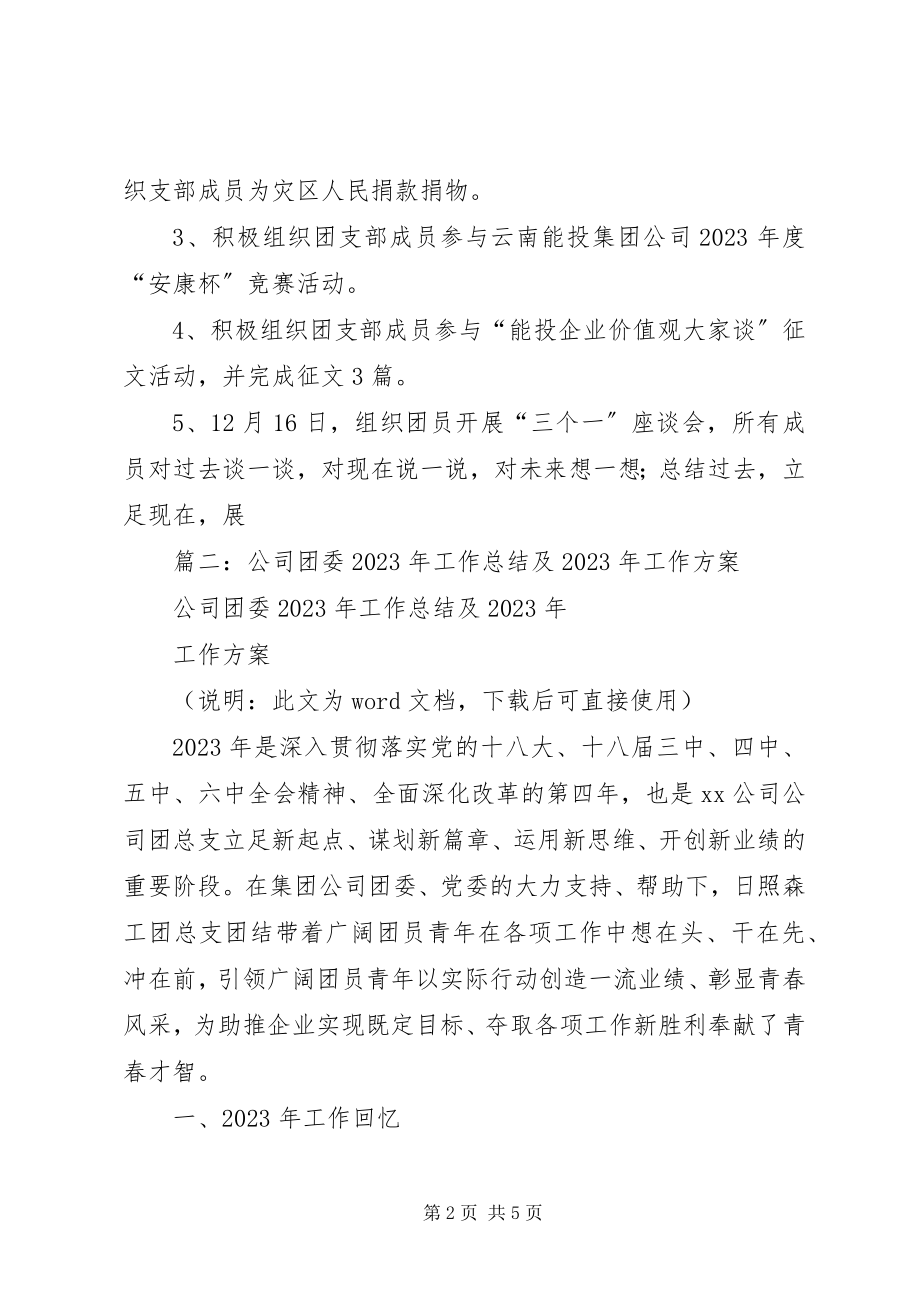 2023年公司团支部度工作总结及度工作计划.docx_第2页