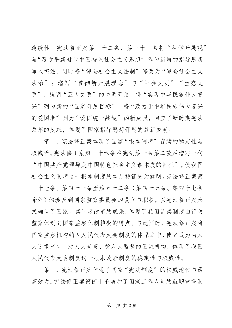 2023年《宪法修正案》学习心得体会.docx_第2页