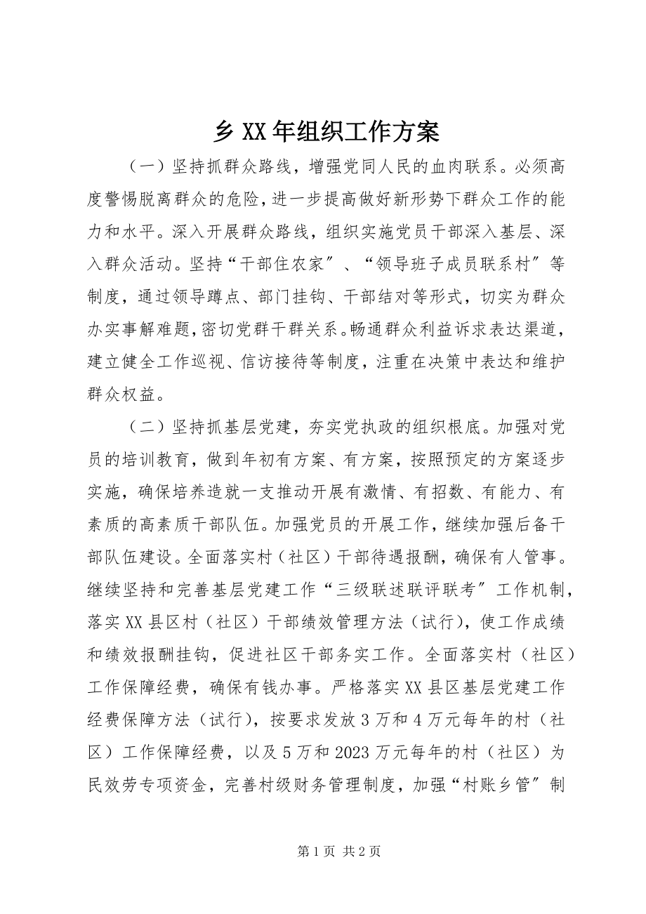 2023年乡组织工作计划2.docx_第1页