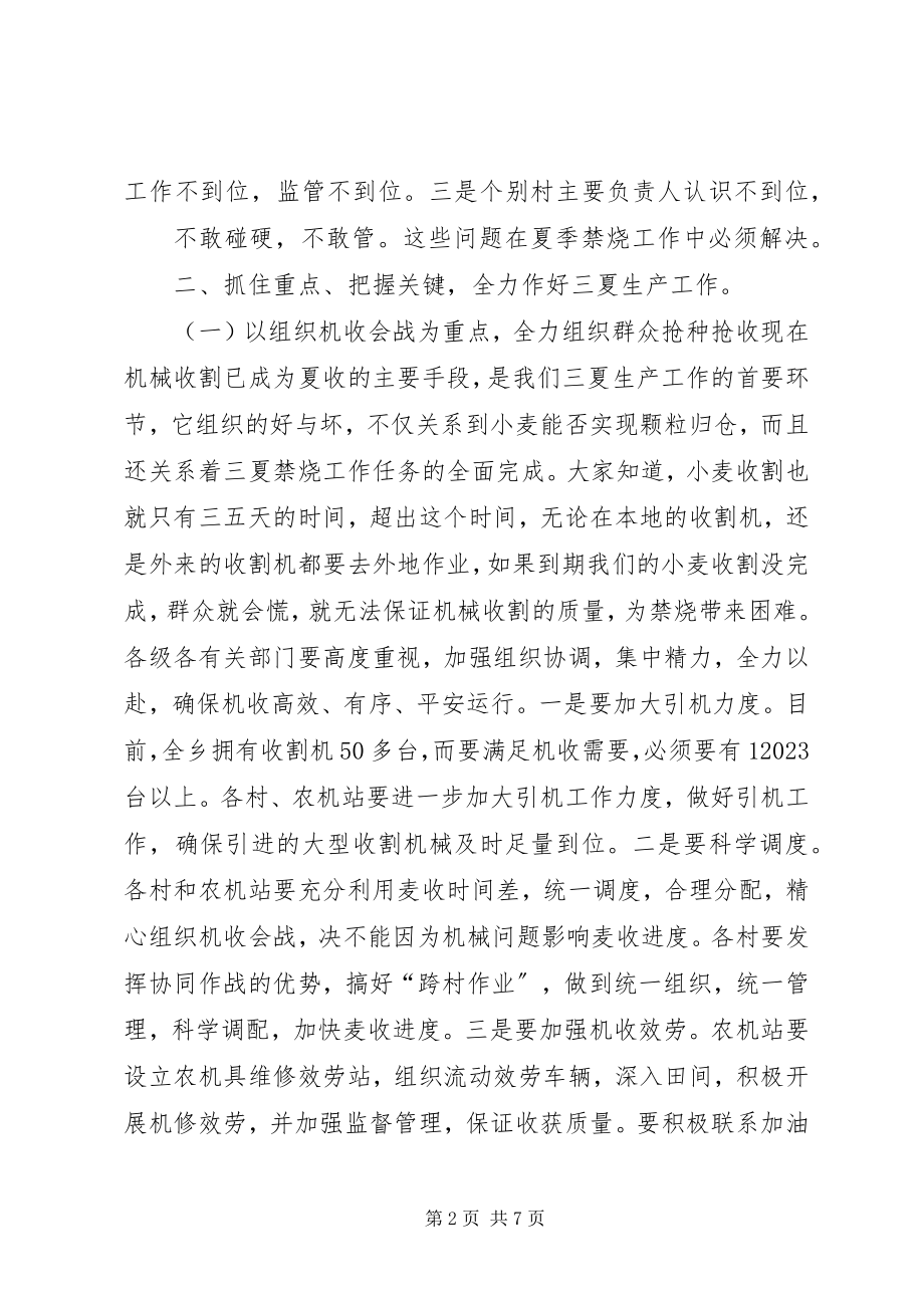 2023年在三夏禁烧暨防汛工作会议上的致辞.docx_第2页