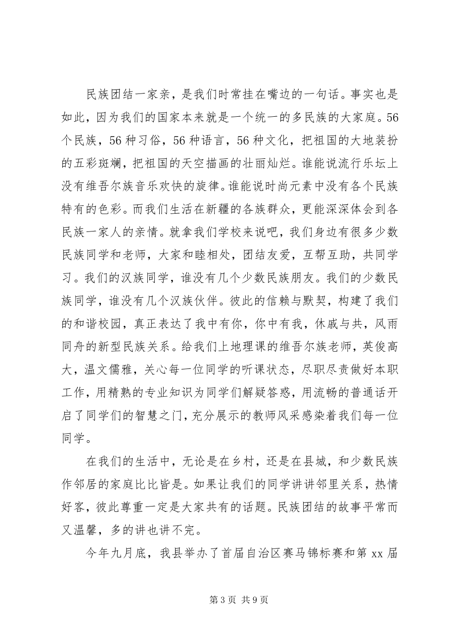 2023年民族团结演讲稿经典.docx_第3页