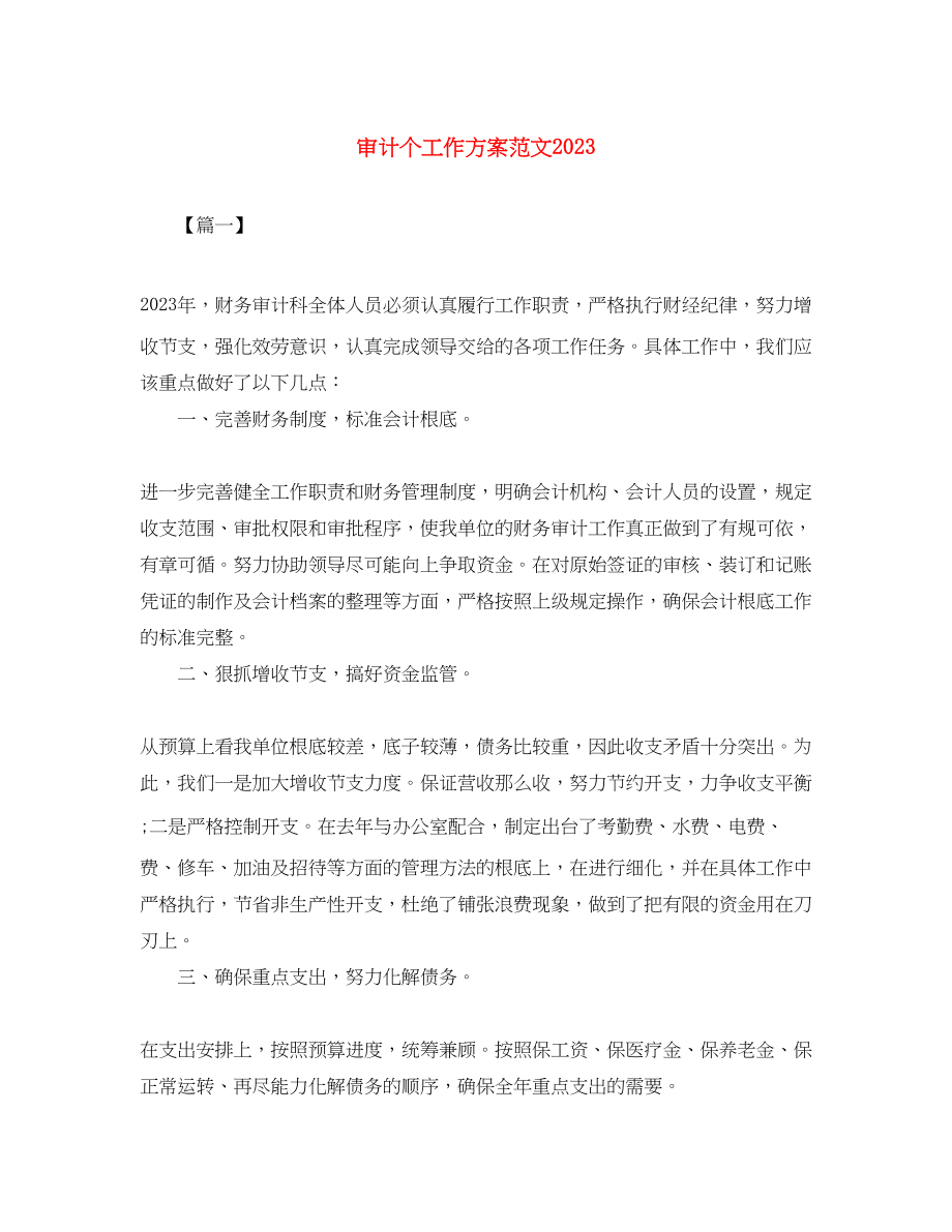 2023年审计个工作计划.docx_第1页